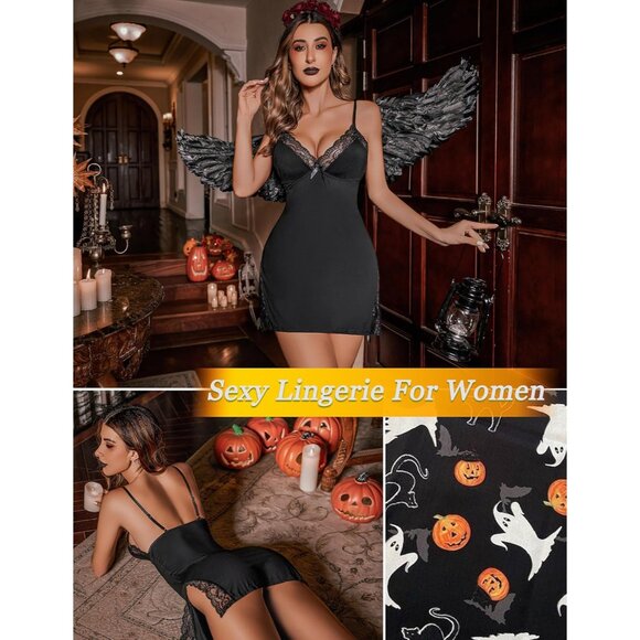 Charming Women’s Modal Nightwear in Black - Spaghetti Strap and Sleek Design - Picture 5 of 6